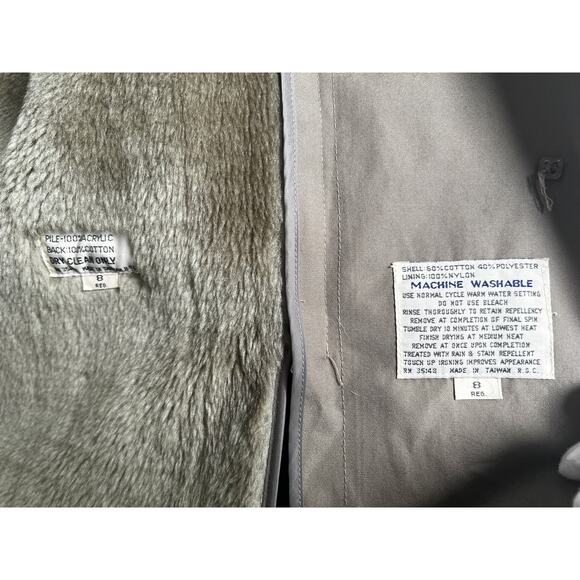 Vintage Misty Harbor Fur Lined Cropped Trench Coat Size 8 - Picture 6 of 13